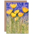 thumbnail image 1 of Flower Yellow Tulips Greetings Card Plus Envelope Blank inside, 1 of 3