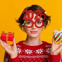 Party Supplies,2026 New Year Glasses Glitter Novelty Eyewear Frame With Decorations