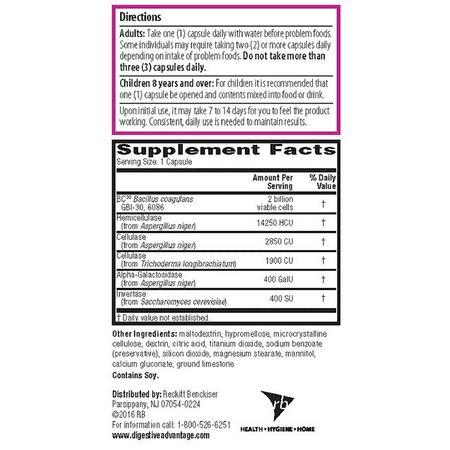 Digestive Advantage Fast Acting Enzymes + Daily Probiotic, 40 Capsules (Pack of 3)