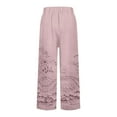 thumbnail image 5 of iHPH7 Summer Pants for Women, Petite Pants for Women, Linen Pants Women, Gauze Pants, Travel Pants Women, Pink S, 5 of 5