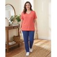 thumbnail image 7 of Turtle Bay New York Women’s Short Sleeve V-Neck Tee Shirt - Cotton Blend and Wrinkle Resistant, 7 of 7