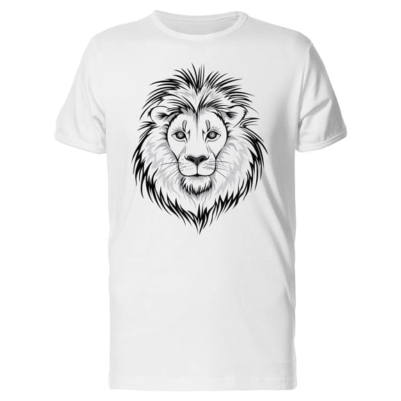 Black Outlines Of Lion Tee Men's -Image by Shutterstock