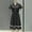 Black, variant on A Lined Dress Short Sleeve Lapel Collar Button Down Dot Pattern Belt Knee Length Vintage Dress Blue 2XL