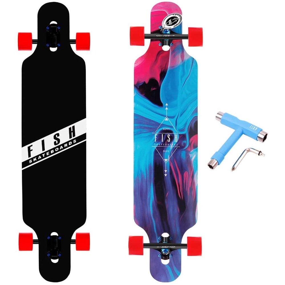 FISH SKATEBOARDS 41Inch Downhill Longboard Skateboard Through Deck 8