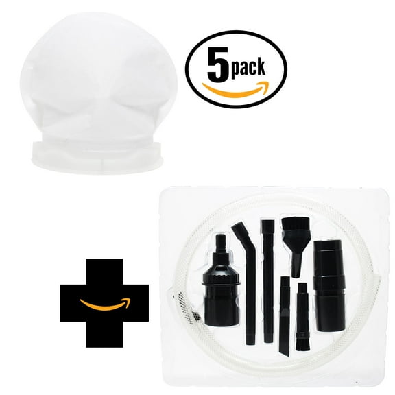 5-Pack Replacement Bissell 3 Way Featherweight 3100 Series Vacuum Featherweight Filter with 7-Piece Micro Vacuum Attachment Kit - Compatible Bissell 32045, 3204E, 32019 Featherweight Filter