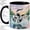 Black, variant on Watercolor Common Loon Coffee Mug, Lake Bird Mug, Morning Coffee Tea Cup for Cabin Office, Black White Wings Splashing on Water, Pine Forest Sunset Nature Art, Birdwatchers Women Men