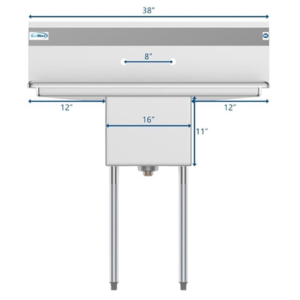 Koolmore 14x16x11 NSF Stainless Steel Kitchen Prep/Utility Sink in Silver