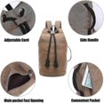 thumbnail image 4 of Canvas Travel Duffles, Travel Bags Overnight Weekend Bags Carry On Shoulder Tote Bag Rucksack L-Brown, 4 of 5