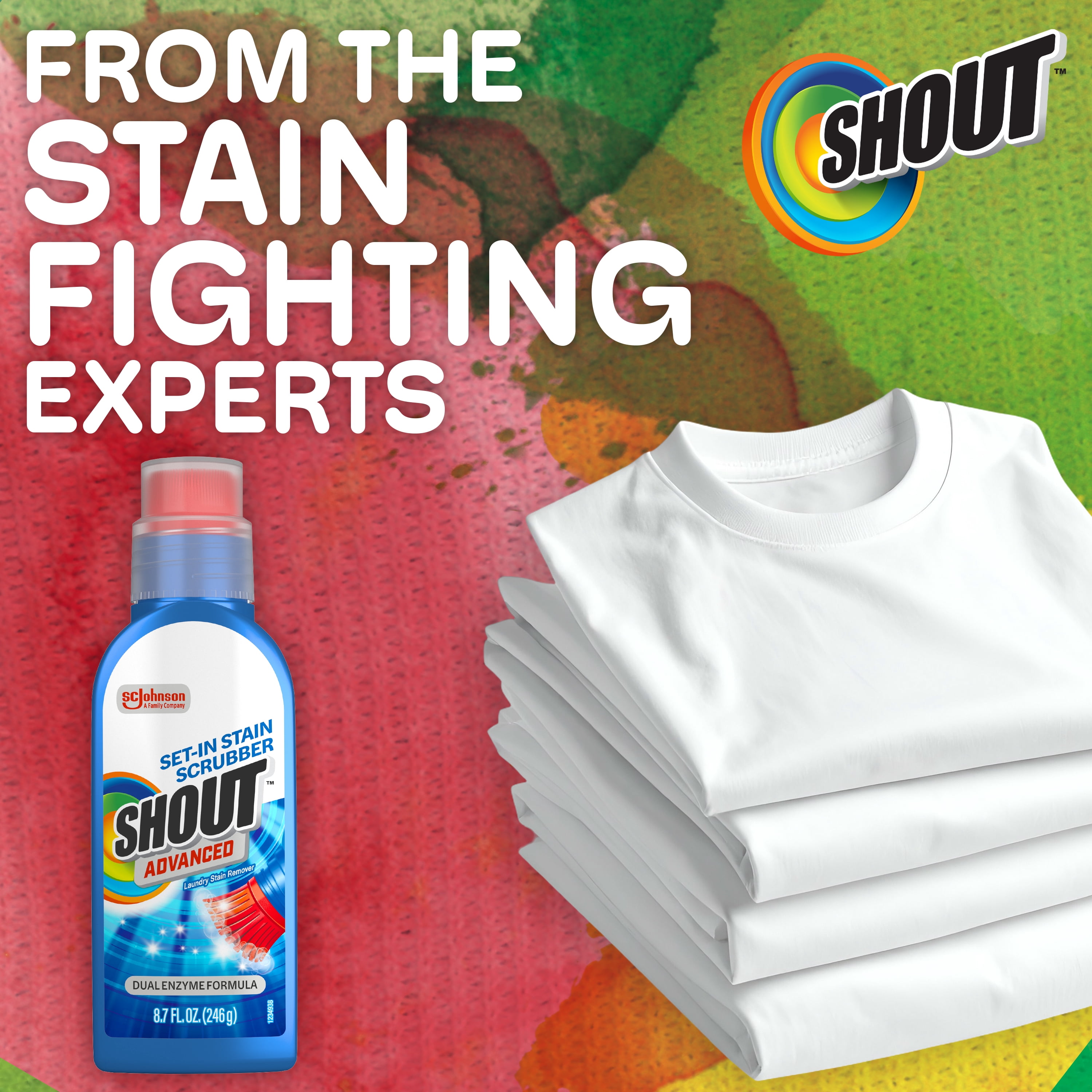 (4 pack) Shout Advanced Ultra Concentrated Gel Brush, 8.7 fl Ounce
