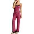 thumbnail image 5 of Gkeoshab Pajama Set Women Striped Ribbed Two Piece Camisole Lounge Sets Lace Trim Tank Top & Long Pants Fashion Tie Dye Pajama Set Breathable Loungewear, 5 of 6