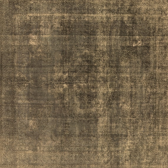 Ahgly Company Indoor Square Persian Brown Bohemian Area Rugs, 7' Square