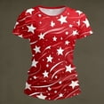 thumbnail image 4 of longantii 4th Of July Shirts Women American Flag Print Short Sleeves T-Shirts Modern Fit Patriotic Crew-Neck Tunic Tops Summer 2026 Pullover Color-Blocking Outfits Red 3XL, 4 of 7