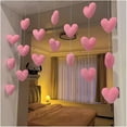 thumbnail image 2 of Beaded Curtain Girls' Pink Heart Shaped Curtain Living Room Decor Tassel Curtain Divider String Girl Room Sweet Beaded Window Valance(Color-02), 2 of 6