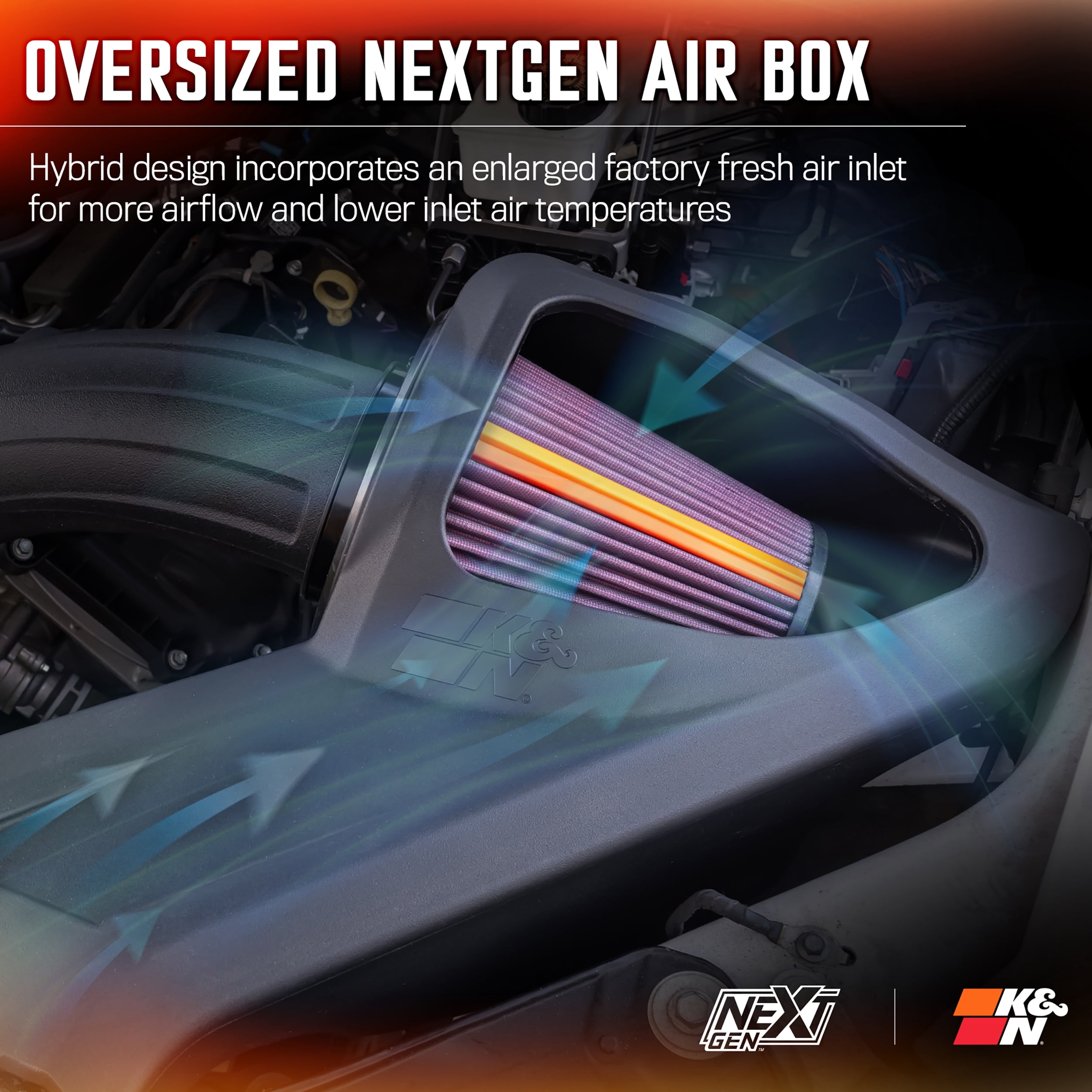 K&N Performance NextGen Cold Air Intake System: Easy Installation, Engineered to Maximize Airflow, Boost Horsepower & Torque, 50-2591