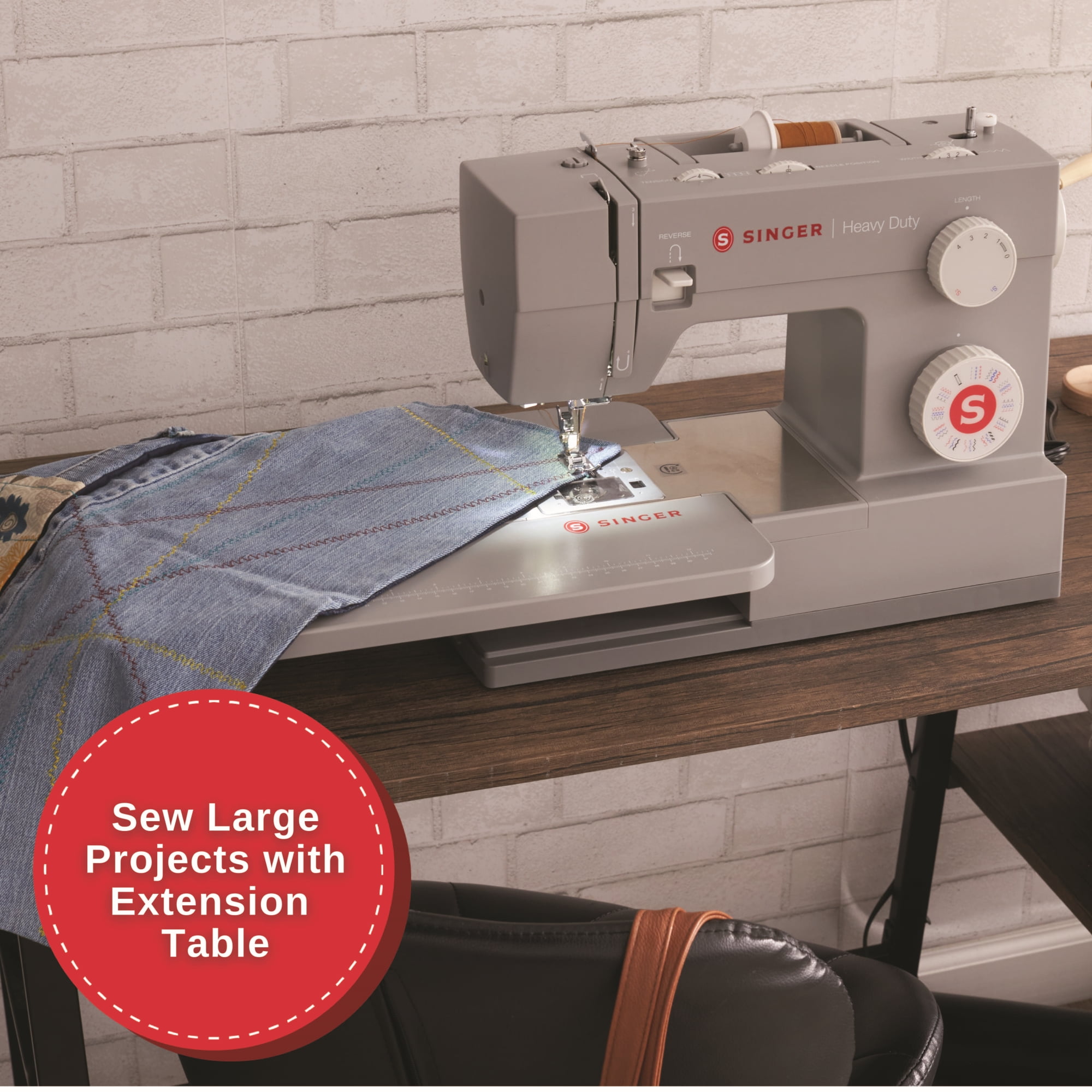 SINGER HD6380M Heavy Duty Mechanical Sewing Machine with Extension Table 