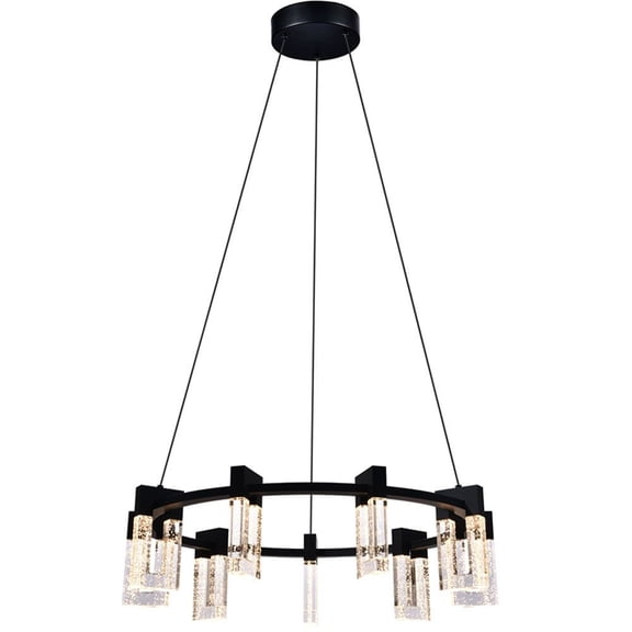 Sorrento 27" 9 Shades Integrated LED Circular Chandelier in Black