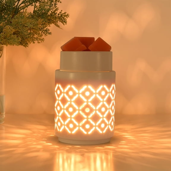 Ceramic Wax Melt Warmer,Candle Wax Warmer Night Light,2-in-1 Electric Wax Melter and Fragrance Warmer for Scented Candle Wax Burner Home Office Decor Mothers Day Birthday Gifts for Women(dot)