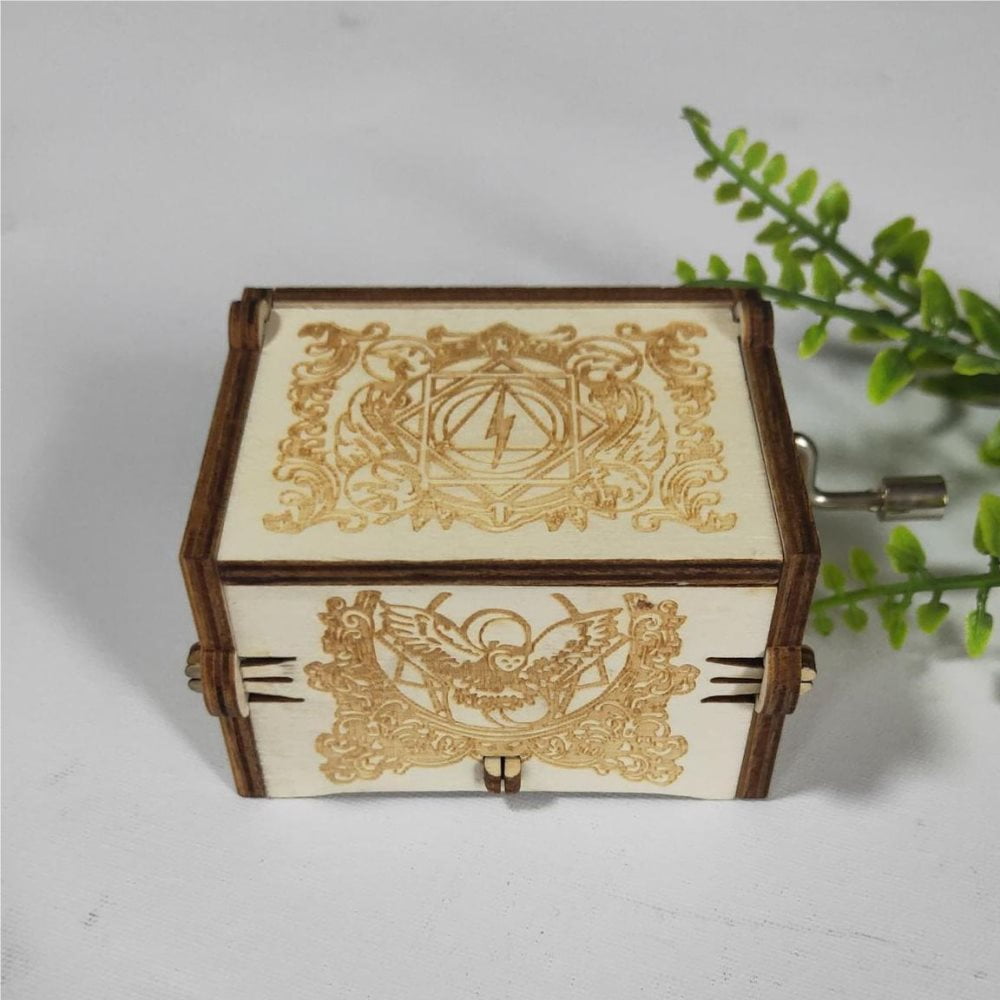 Harry Potter Music Box Laser Engraved Vintage Wooden Musical Box, Best
