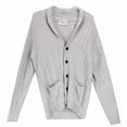 thumbnail image 1 of Wool And Co Men's Grey Button Up Cardigan - L, 1 of 2