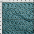 thumbnail image 4 of oneOone Cotton Jersey Turquoise Blue Fabric Florals Sewing Craft Projects Fabric Prints By Yard 58 Inch Wide, 4 of 4