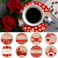 thumbnail image 4 of Dsscvnef Ensemble de Table en Liège avec Cœur pour la Saint-Valentin Design Rond Naturel pour Chambre Bar Fête 8 Pcs, 4 of 9