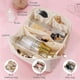 thumbnail image 3 of Makeup Bag, Pu Leather Waterproof Make Up Bag with Handle and Divider Fashionable Makeup Organiser Bag Portable Travel Makeup Bag (White), 3 of 5