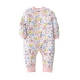 thumbnail image 1 of XDZJLR Girls Rompers Newborn Infant Baby Boy Cute Print Long Sleeve Crawling Button Playsuits Romper Pink 3-6 Months, 1 of 2