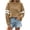 Khaki(ladies tops), variant on LUVDA Crew Neck Sweatshirt for Women Stripe Sleeve Pullover Loose Fit Soft Fleece Top Casual Fall Winter Basic