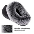 thumbnail image 3 of VeraCosy Women's Classic Suede Memory Foam Slippers Anti-Skid Scuff with Warm Faux Fur Collar, Black, 7/8 US, 3 of 6