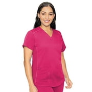 Med couture Womens Touch collection V-Neck Shirttail Hem Kerri Scrub Top, Pink Punch, XXXX-Large