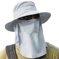 thumbnail image 1 of Sombrero de pesca solar UPF 50+ para hombres y mujeres, sombrero de ala ancha con cubierta facial desmontable y solapa para el cuello, 1 of 1