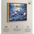 thumbnail image 2 of Lilipads Blues Blue Monet Art Prints Canvas Wall Art by Art Remedy, Gold Floater Frame, 12"x12", 2 of 7