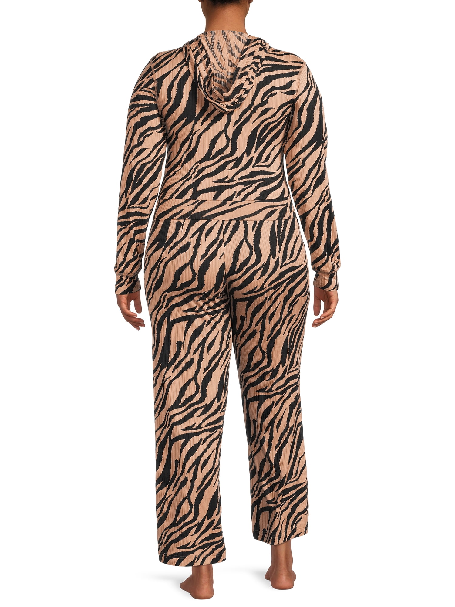 Secret Treasures Women's Ribbed Full Zip Hoodie and Pants Set, 2-Piece