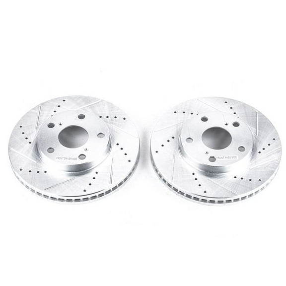 Power Stop Front Pair of Drilled and Slotted Brake Rotors JBR712XPR