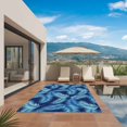 thumbnail image 2 of Blue Tropical Plants Outdoor Rug for Patio/Deck/Porch, Non-Slip Large Area Rug 3 x 5 Ft, Summer Monstera Palm Leaf Indoor Outdoor Rugs Washable Area Rugs, Reversible Camping Rug Carpet Runner, 2 of 8