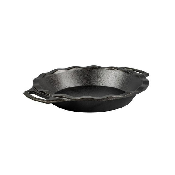 Lodge Pie Baking Pan 9.5" Cast Iron Dual Handles Pre-seasoned Broiler Oven Safe