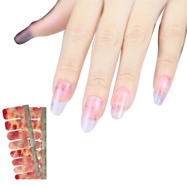 Jumpingount Adhesivo para uñas ajustable, a juego perfecto, resistente al agua, inofensivo, tipo de prensa, fuerte viscosidad, llamativos consejos Juegos de manicura YMC1014