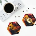thumbnail image 4 of Sigee Watercolor Glasses Guinea Pig for Water-Resistant, Heat-Resistant, Non-Slip Leather Coasters Set, Ideal for Coffee Table, Office, Bar, Home Decor-Hexagon, 4 of 6