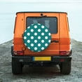 thumbnail image 6 of Wukai Teal And White Polka Dot Print Spare Tire Cover for RV Trailer,Waterproof PVC Faux Leather Wheel Cover Fit for Truck,Trailer,RV,SUV,Camper and Most Vehicle-17 inch, 6 of 6