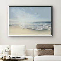 PixonSign Framed Canvas Print Wall Art Sunrise Over Beach Horizon Ocean Photography Nautical Scenic Nature Wall Decor for Living Room Bedroom Office - 24"x36" White