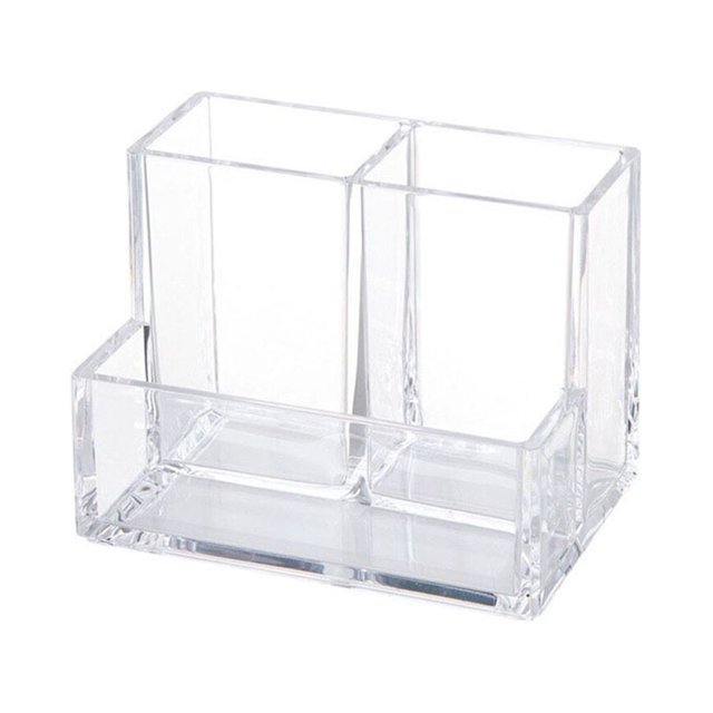 MesaSe Conteneur à Stylos Portable Transparent Remplacement Table Étudiante Ciseaux Brosse Pot de Rangement Organisateur