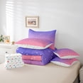 thumbnail image 6 of jejeloiu Pink Purple Sky 7-Piece Twin Bedding Sets,Galaxy Starry Night Bedding Comforter Set For Girl Teens Reversible, 6 of 8