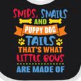 thumbnail image 4 of Inktastic Snips Snails and Puppy Dog Tails That's What Little Boys Boys Baby Bib, 4 of 4