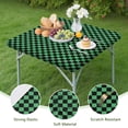 thumbnail image 4 of Green and Black Checkerboard Pattern Square Fitted Tablecloth with Elastic Edge,Square Table Cover,Washable Elastic Table Cover for Home Kitchen Party Decor 34"x34", 4 of 6