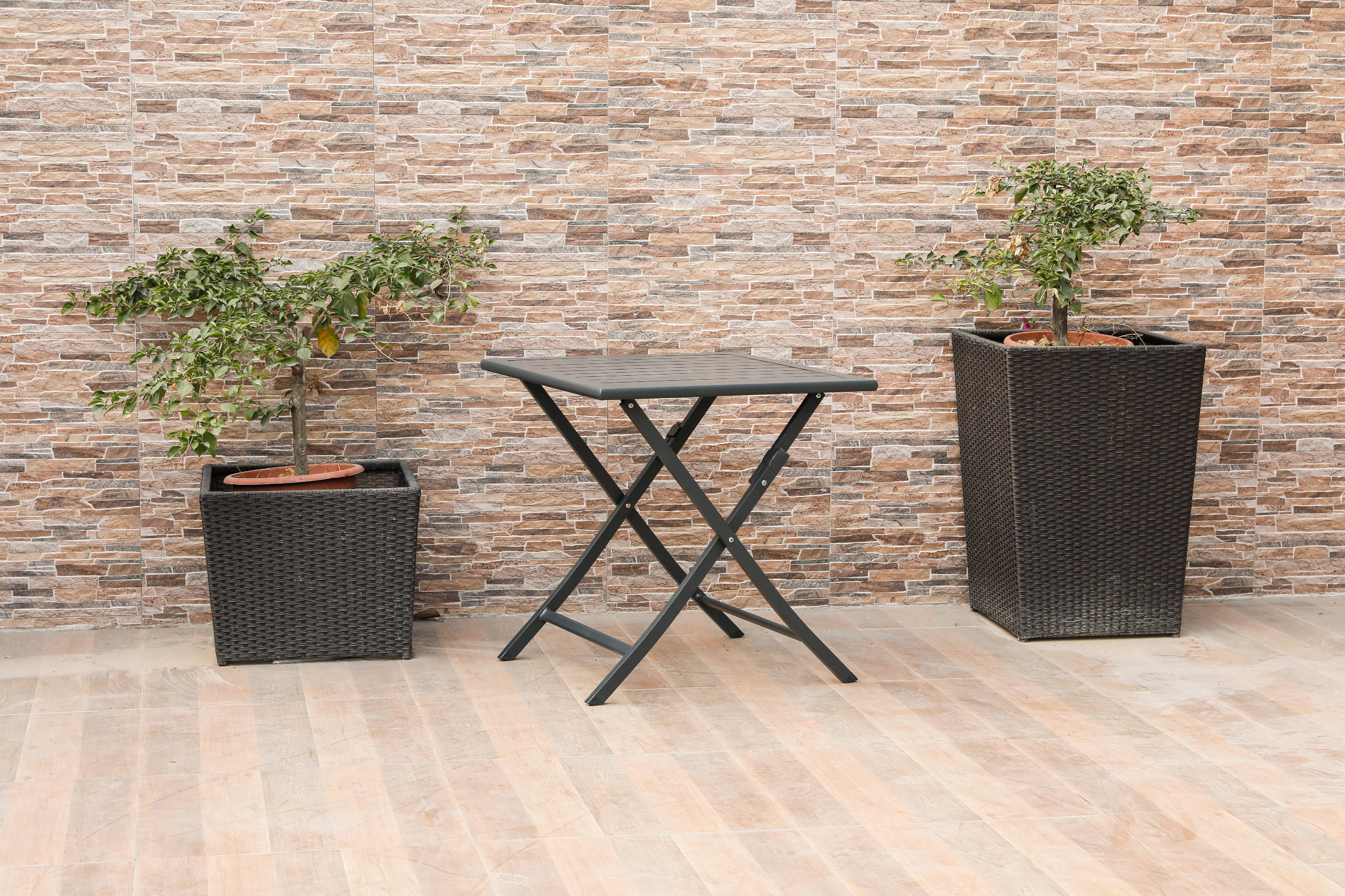 Whiteline Modern Living Black Flint Contemporary Steel Outdoor Side