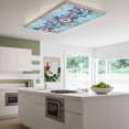 thumbnail image 3 of Spring Purple Flowers Magnetic Fluorescent Light Covers for Ceiling Lights 2x4Ft, Floral Mottled Teal Wall Retro Office Classroom Kitchen Drop Ceiling Light Covers Lighting Filters Shade Panel 4Packs, 3 of 9