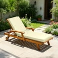 thumbnail image 4 of Millsilo Outdoor Recliner Cushion - Water-Resistant, UV-Protected, High-Density Foam - 72"x21"x3", Beige, 4 of 7