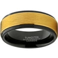 thumbnail image 3 of Metal Masters Mens Two-Tone Black Goldtone Textured Brushed Tungsten Wedding Ring 8mm Comfort-Fit Band 14, 3 of 6