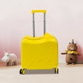 thumbnail image 4 of 18" Children's Ride On Trolley Luggage - Ride-On Kids Suitcase,Rolling Luggage with Spinner Wheels Carry Trolley Luggage with Password Lock (Yellow, 18"), 4 of 17