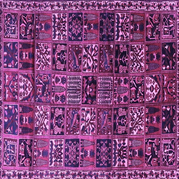 Ahgly Company Indoor Square Animal Purple Traditional Area Rugs, 8' Square
